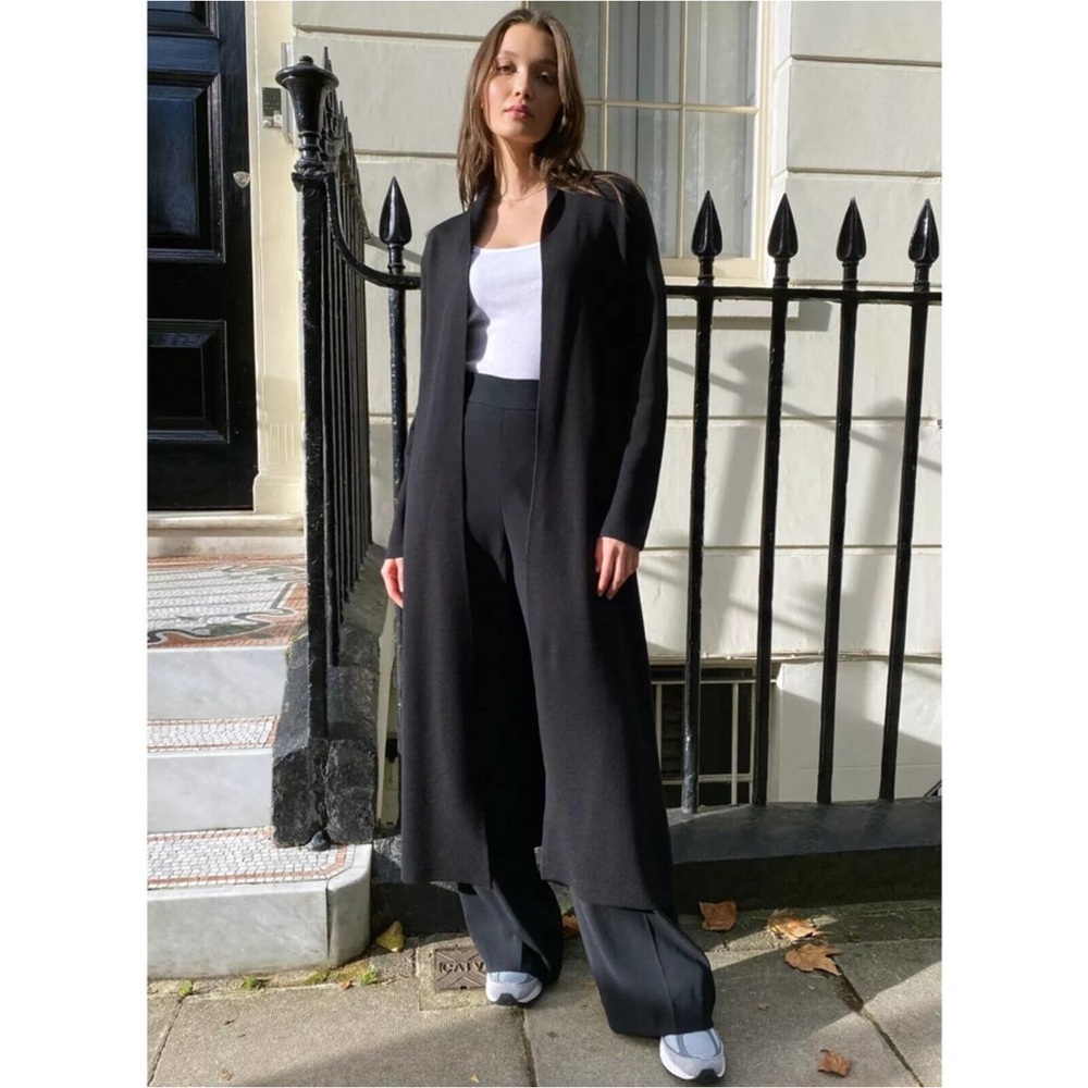 Babaton Aritzia Kirby Long Sleeve Tie Waist Duster Cardigan Sweater Size…